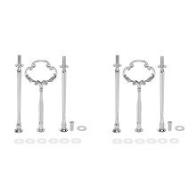 2 3 Tier Cake Plate Stand Heavy Metal Center Handle Fitting Hardware Rod Shape:Ornate Victoriana Color:Silver 2 Sets