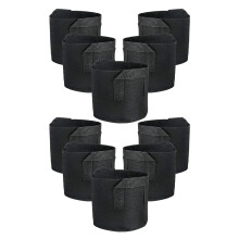 Stoff TöPfe BehäLter, 10Er Pack 3 Gallonen Pflanze Wachsen Taschen, StoffbehäLter mit Riemengriffen für Kartoffel, Blume, Hausgartenbedarf