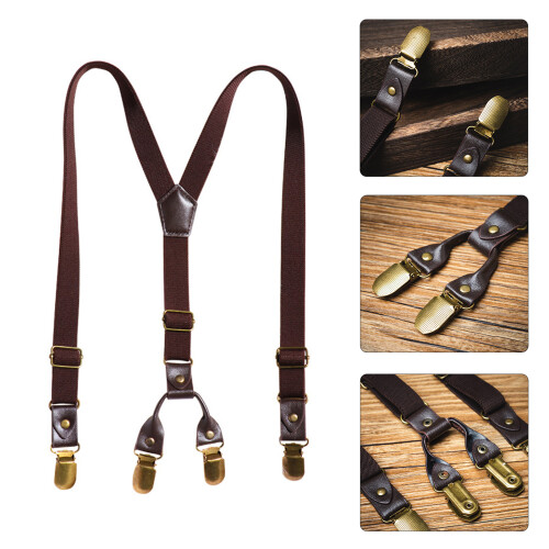 Secure Metal Clip Kids Brace Elastic Suspender Adjustable-Black 1