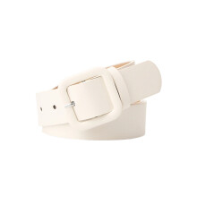 Unique Square Buckles Women Waist Belt Candy Color Waist-White