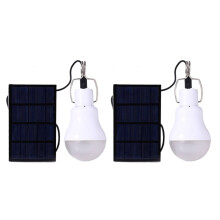 2X Panel Solar Accionado LED Bombilla de Luz Portátil Lámpara de Energía para Tienda para Cámping Al Aire Libre 15W