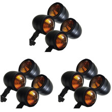 12 Pièces Noir Moto Clignotant Lampe Lumière Moto Clignotant Lumière pour Chopper Bobber