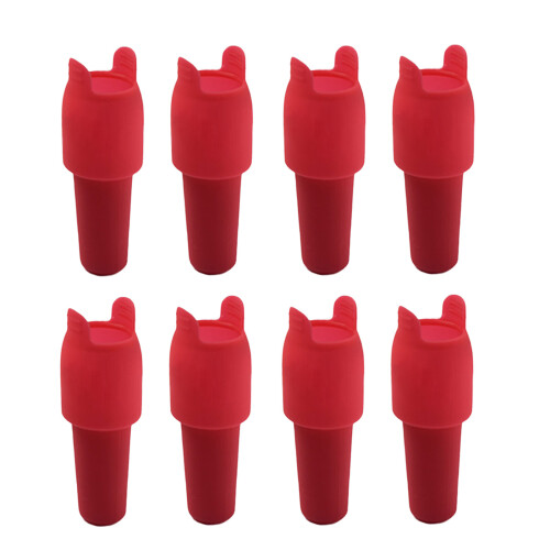Pack of 8 Multiple Color Silicone Wine Stoppers Including-Red
