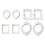 8PCS Multipurpose Baroquely Small Photo Frame for Craft-White 1