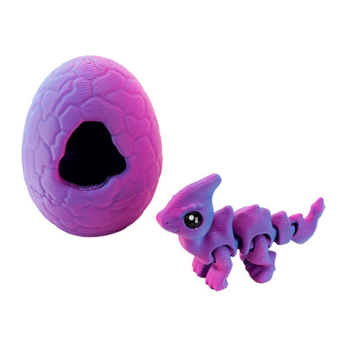 Cute 3D Printed Shell Breaking Dragon and-B Parasaurolophus
