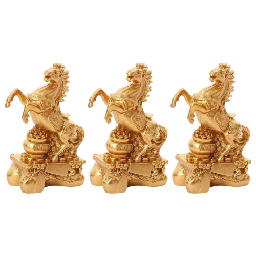 Statue de cheval du Nouvel An chinois,-1 pièces 3 pièces