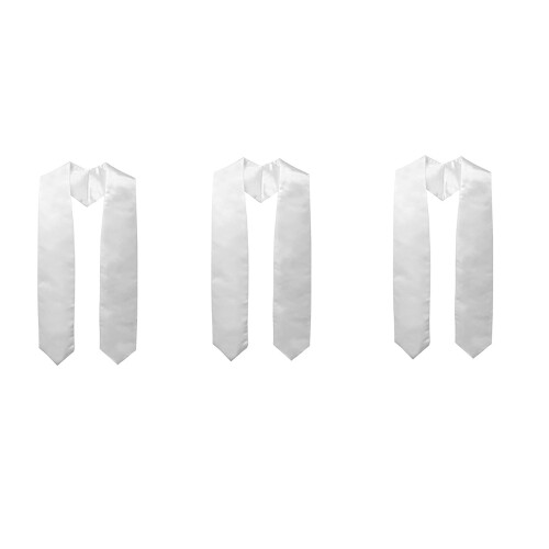 1Pc/3Pcs Formal Occasion Stole Sash For Academic-White 3