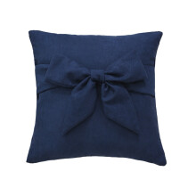 Home Decoration Essential Bowknot Pillow Cover Features-Navy