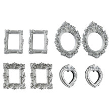 Pack of 8 Baroquely Styles Photo Frame Miniature-silver