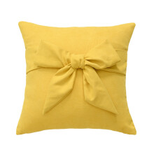 Stylish Bowknot Designs Throw Pillow Cover For Sofa-Yellow