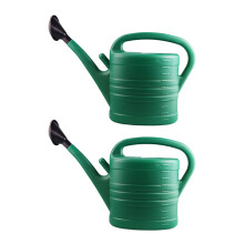 2X Watering Can with Green 10 Litre 2 Gallons Garden Flower Water Bottle Watering Kettle with Handle Long Mouth