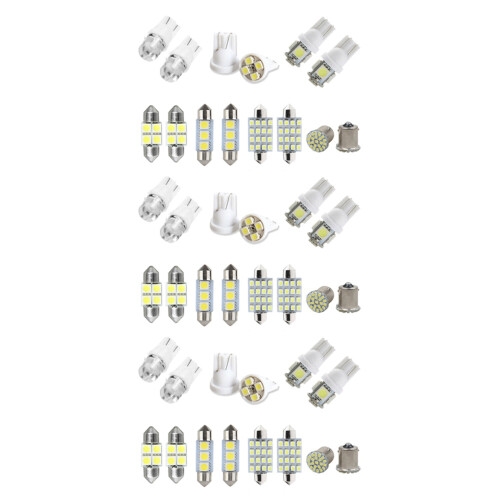 42X White LED Car Interior Inside Light Dome Trunk Map License Plate Lamp Bulbs