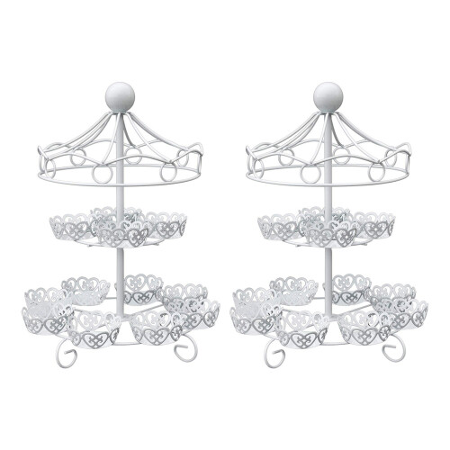 2X 2 Layer-12 Count Carousel Cupcake Stand Holder Display Wedding Cake Cup Display Stand 1