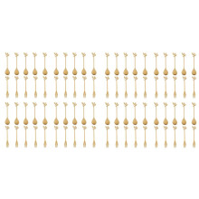 40Spoon+40Forks Stainless Steel Leaf Coffee Cake Spoon Fork Dessert Spoons, Stirring Teaspoon Set Golden