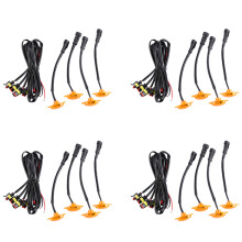 16X [ Plug &  ] Car LED Front Grille Smoked Amber Light Daytime Running Lights Lamp for Universal Pickup SUV Truck