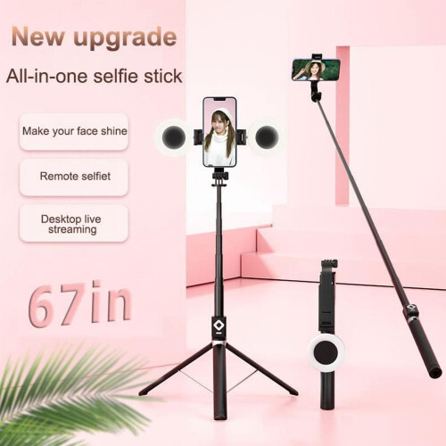 Treppiede per telefono da 67" con luce LED e telecomando 2