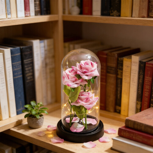 Lampka nocna LED Preserved Rose 8,5 cala 2