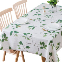 Plenmor Table Cloth Wipeable PVC Tablecloth Waterproof Wipe Clean Plastic Vinyl Table Cover Protector Rectangular for Outdoor Picnic Party (Green