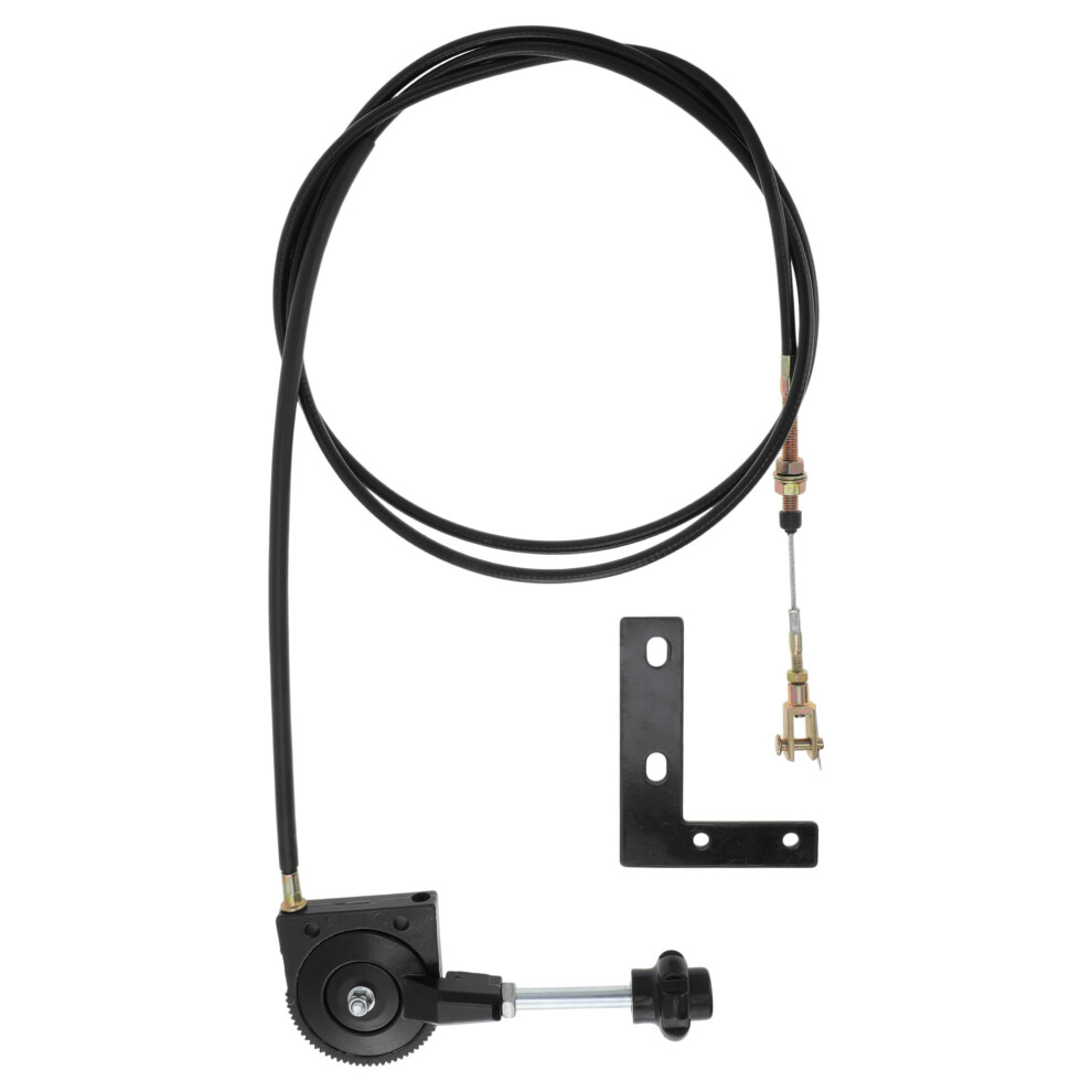 Partuto 2.5M 8.2Ft Excavator Throttle Control Cable With Mounting Bracket For Ex230, Manual Flexible Throttle Control Wire With Knob, Quick Black 5051224400126