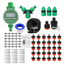 82ft /25m Irrigation System, ROFMAPLE Drip Irrigation Kit with Automatic Water Timer Distribution Tubing Hose Greenhouse Watering Systems Mist