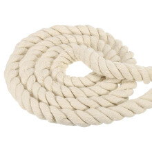 PATIKIL 1 Inch x 100 Feet Natural Twisted Cotton Rope 3 Strand Strong Thick Cotton Rope Tug of War Rope for Railings Crafts Home Decor, White