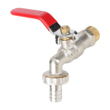 Garden Faucet, G1/2" Outside Brass Garden Tap Easy Turn On/Off Lever Handle Manual Water Supply Faucet 1.6MPa