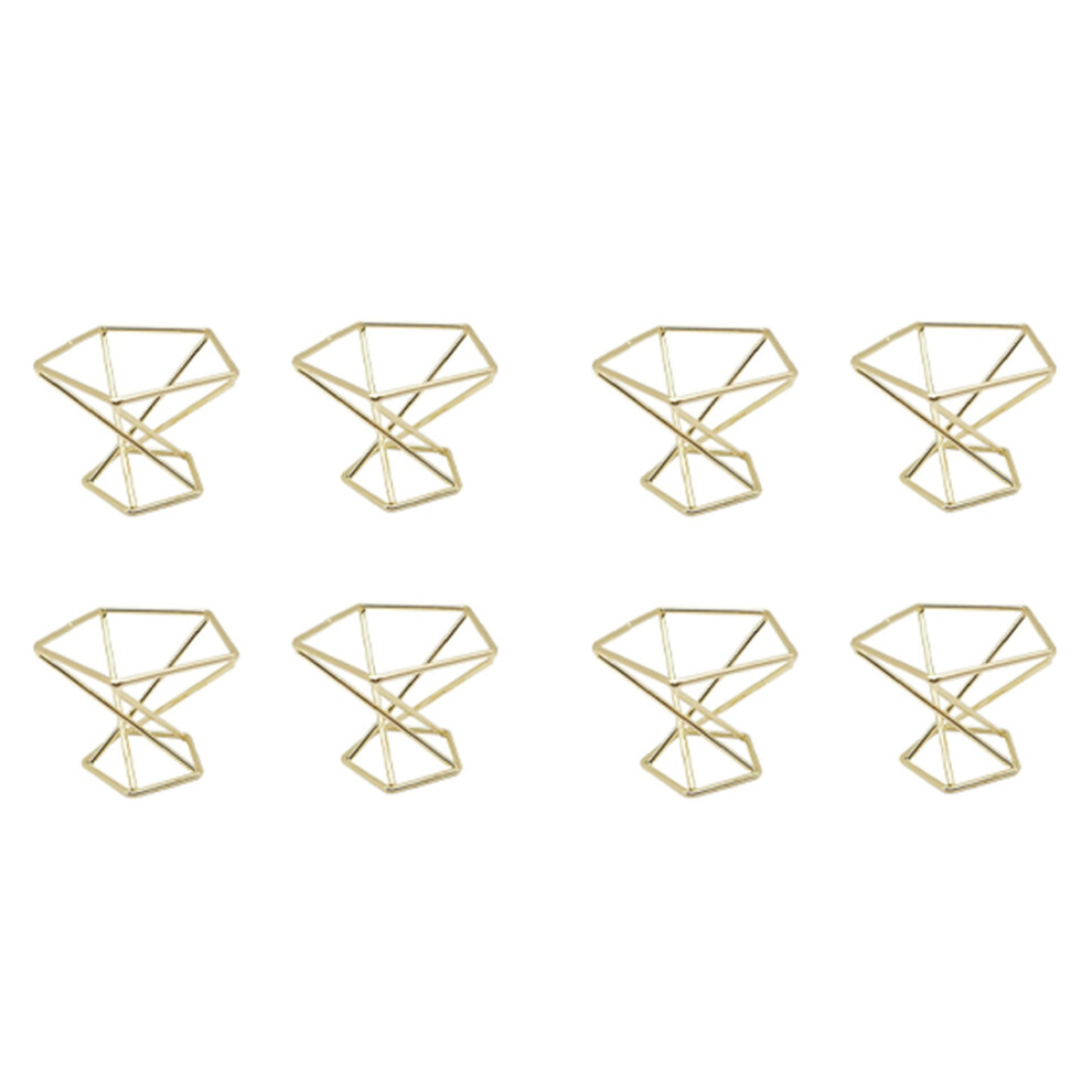 8 Pcs Geometric Air Plant Holder Airplants Rack Metal Plants Stand Planter Shelves Himmeli Decor Tillandsia Containers Golden 4714000173348