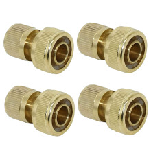 Hydrogarden Brass Hose Connector Hose End Quick Connect Fitting 3/4" Hose Pipe Quick Connector for Gardening, Home Watering,Car Washing?4PACK