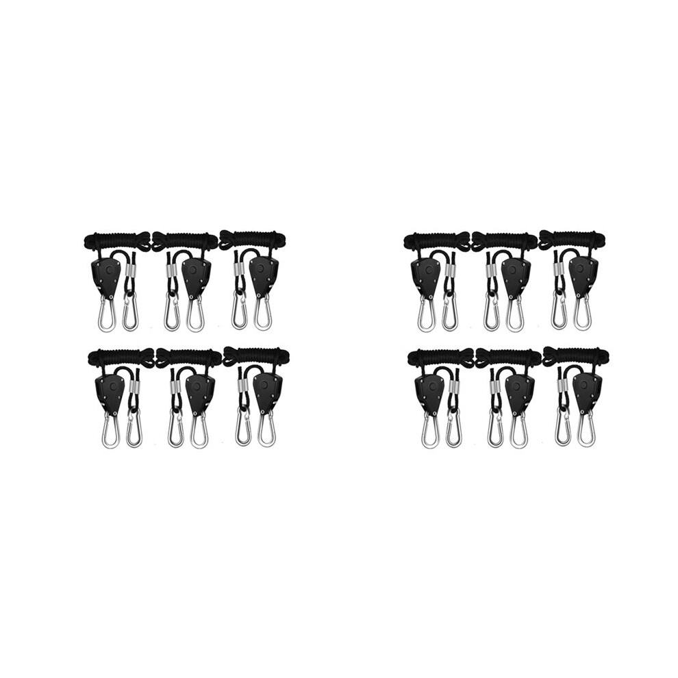 12Pcs Adjustable 1/8Inch Lanyard Hanging For Tent Fan Led Grow Plant Lamp Rope Ratchet Hanger Pulley Lifting Pulley Hook 4713941683220