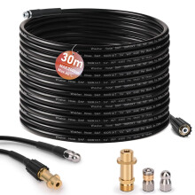 Pipe Cleaning Hose 30 m with M22 Adapter, Nozzles Rigid + Rotating, 200 Bar 60 ?C Pipe Cleaning Set Suitable for Kr?nzle K?rcher K2-K7, Pressure