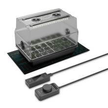 AC Infinity Heavy-Duty Humidity Dome 5x8 Germination Kit with Waterproof Seedling Mat, Full Spectrum LED Grow Light Bars, Samsung LM301H EVO Diodes,