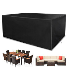 Funshot Garden Furniture Cover Waterproof, 240x140x90cm Outdoor Garden Table Cover for Table and Chair Windproof, Anti-UV Heavy Duty 420D Oxford