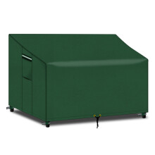 PATIO PLUS 2 Seater Garden Bench Cover Waterproof with Air Vent for Outdoor Garden Bench Tear Resistant 600D Oxford Fabric 134x66x63/89cm Green