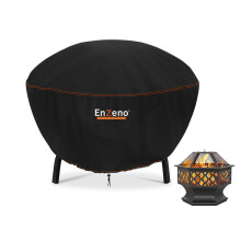 Enzeno Fire Pit Cover,Round Outdoor Firepit Covers Waterproof, 210D Oxford Cloth Patio Fire Bowl Cover Anti-UV & Wear-Resistant(?80x50cm)- Black