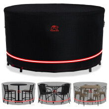 Turtle-Life Garden Furniture Covers, Round Garden Table Cover, Waterproof, Tear Resistant, Durable Outdoor Furniture Table And Chairs Covers Anti-UV