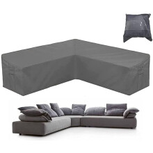 BOSKING Patio Furniture Sectional Couch Cover Grey 420D Oxford Waterproof Garden Rattan Corner Sofa Furniture Protector Covers for Outdoor Indoor