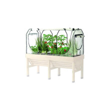 VegTrug Medium Greenhouse Frame & Multi Cover Set, White [Planter Not Included]