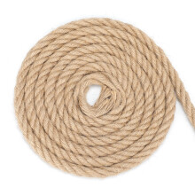 G2PLUS 14MM Jute Hemp Rope, 10M Thick Natural Brown Cord, 4-Ply Jute String Twine for Macrame, Cat Scratch Post, Garden Decoration