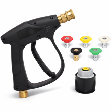High Pressure Washer Gun Handle Compatible with Karcher, 1/4" Quick Connector & Adapter with 5 Water Nozzle for Car Cleaning by Poweka
