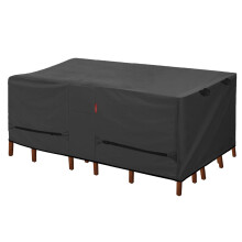 Porch Shield Patio Table Cover - Waterproof Outdoor Dining Table and Chairs Furniture Set Cover Rectangular - 75 x 43 inch, Black