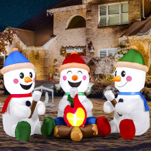 Joiedomi 6 FT Christmas Snowman Inflatable Outdoor Decoration, Snowman Blow Up Inflatables for Xmas Party, Shinny for Party Indoor, Outdoor, Yard,