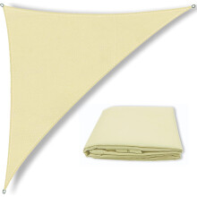Triangle Sun Sail Shade Waterproof, 3mX3mX4m Beige Garden Sail Right Angle Garden Canopy with 4 Sizes Optional, 3 Ropes, UV Block, Patio Sunshade