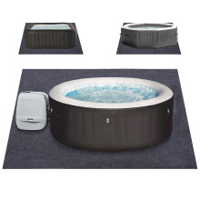 Novelfun 8.6 x 7.5ft Square Waterproof Hot Tub Floor Mat for Inflatable Hot Tub, Outdoor Protective Mat Backing Prevents Liquid Penetration to Protect