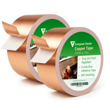 EVG 50mm x 15m Slug Copper Tape | Adhesive Copper Tape Slug Snail Repellent | Slug Deterrent Barrier Copper Foil Tape for Humane Pest Control |