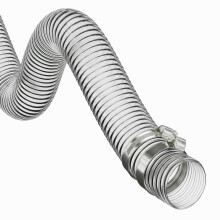 32MM ID - 4 METRE Clear Corrugated Pond Pump Pipe/Hose/Flexi TUBING + Hose Clips