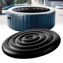 4.7 Ft Inflatable Hot Tub Cover Round Energy Saving Spa Lid Enclosure with Quick and Easy Inflation and Deflation Valve Windproof Rain Insulated Lid