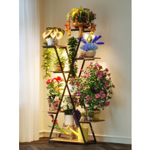 GoTiling Indoor Plant Stand with Grow Lights - Tall 8 Tier Metal Flower Shelf, 60" Multi-Layer Display Rack for Plants, Corner Holder for Home,