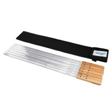 Goutime 23-Inch Long, skewers Stainless Steel,Metal Skewers for Koobideh/Persian/Armenian Style BBQ,Turkish Kebab skewersSet of 7 (23 Inch Long x 5/8
