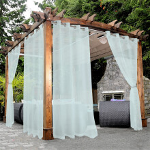 Bonzer Sheer Outdoor Curtains for Patio Waterproof - 2 Panels Grommet Indoor Voile Curtains for Living Room, Bedroom, Porch, Pergola, Cabana, 54 x 84