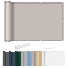 AXT SHADE Balcony Privacy Screen 75x600cm Waterproof Balcony Cover Wind and UV Protection with Cable Ties for Outdoor Terrace-Taupe